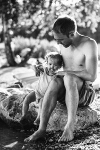 Sommerbilder am See - Papa und Tochter